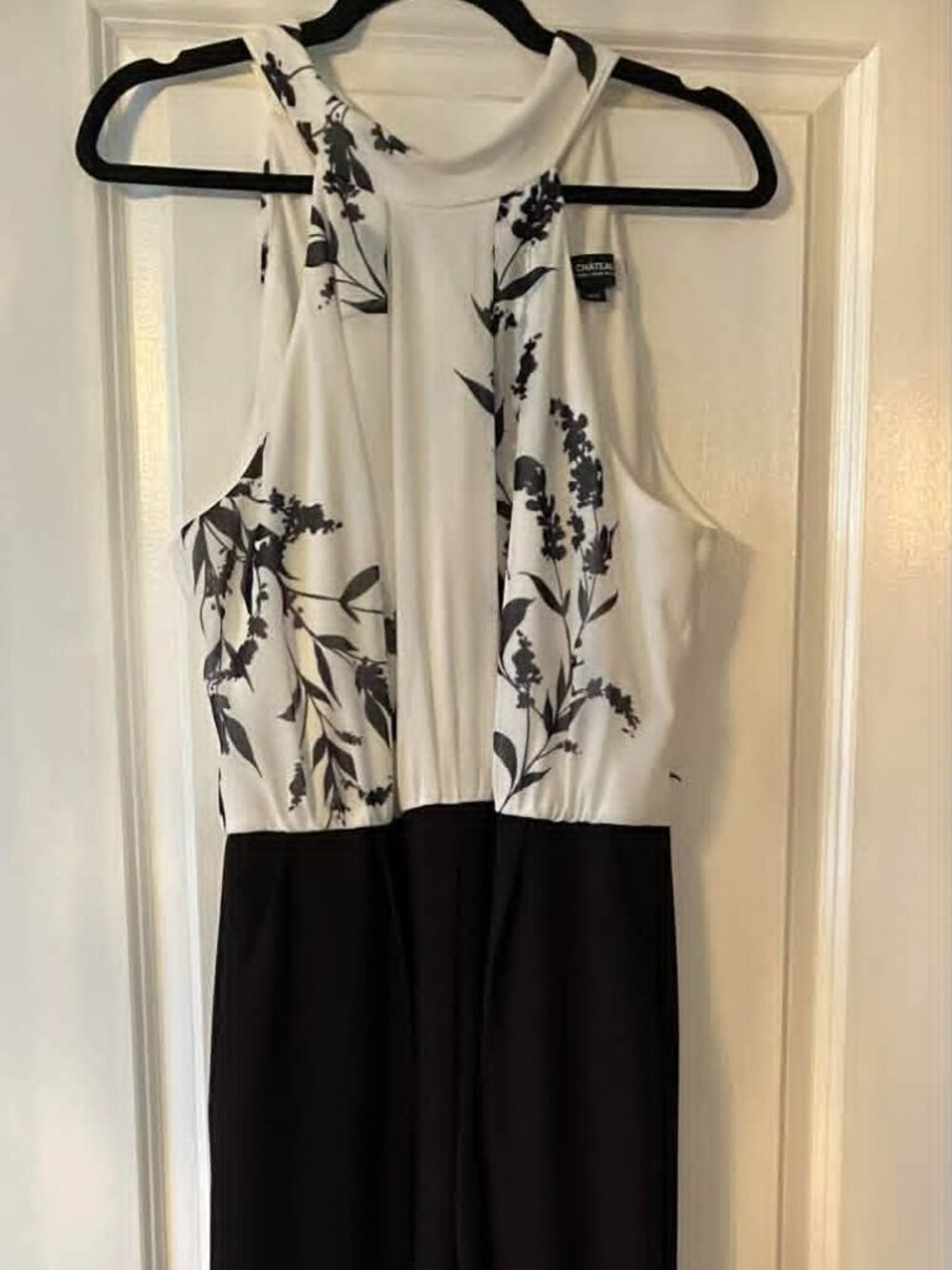 Elegant Le Chateau Jumpsuit, Size XL, Black and Beige